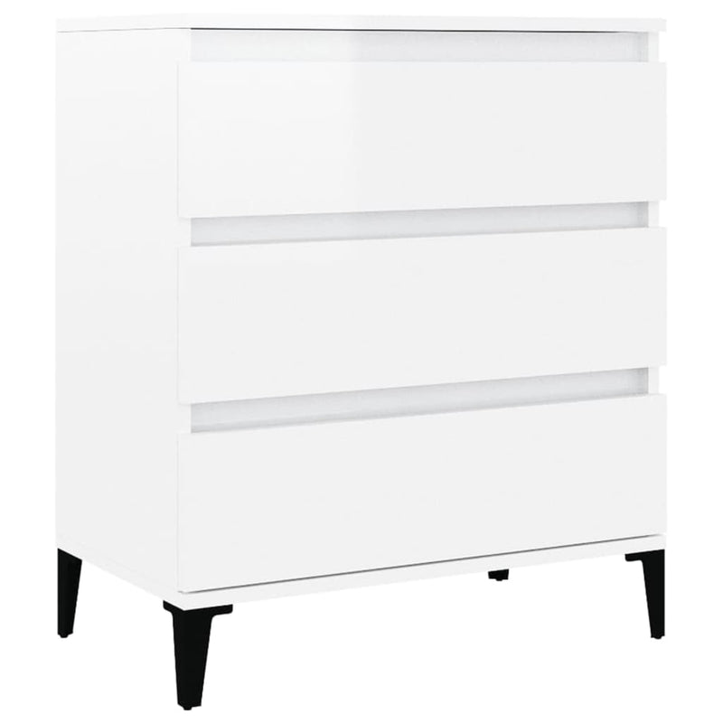 vidaXL magasfényű fehér szerelt fa tálalószekrény 60 x 35 x 70 cm