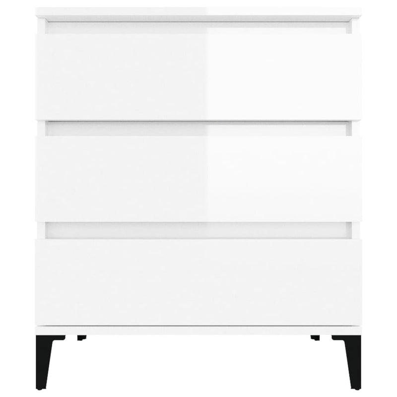 vidaXL magasfényű fehér szerelt fa tálalószekrény 60 x 35 x 70 cm