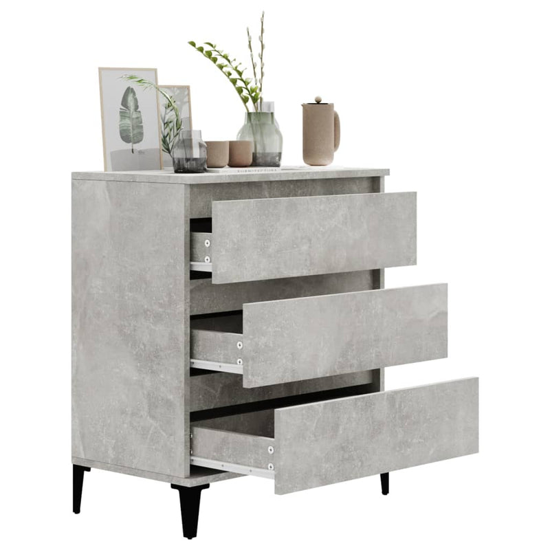 vidaXL betonszürke szerelt fa tálalószekrény 60 x 35 x 70 cm