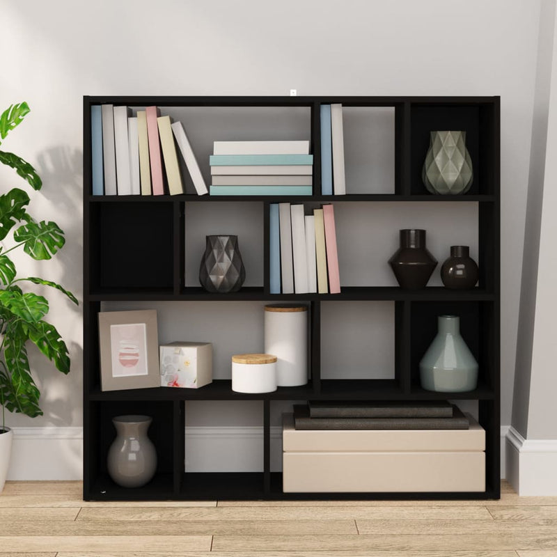 vidaXL fekete térelválasztó könyvszekrény 105 x 24 x 102 cm