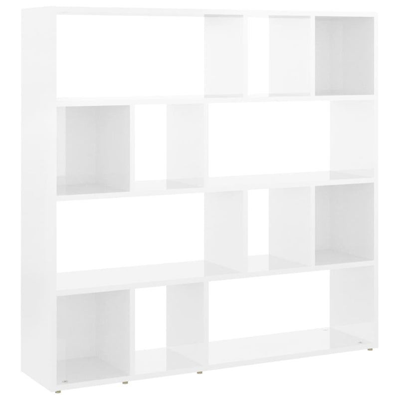 vidaXL magasfényű fehér térelválasztó könyvszekrény 105 x 24 x 102 cm