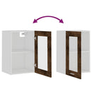 vidaXL “Lyon” füstös tölgy színű szerelt fa fali üvegszekrény