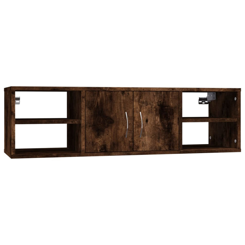 vidaXL füstös tölgy színű szerelt fa fali polc 102x30x29 cm