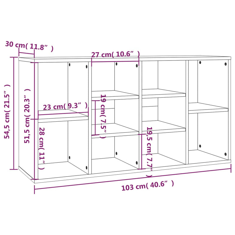 vidaXL szürke sonoma színű cipőtároló pad 103 x 30 x 55 cm