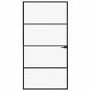 vidaXL fekete edzett üveg és alumínium vékony beltéri ajtó 102x201,5cm