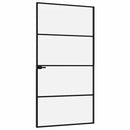 vidaXL fekete edzett üveg és alumínium vékony beltéri ajtó 102x201,5cm