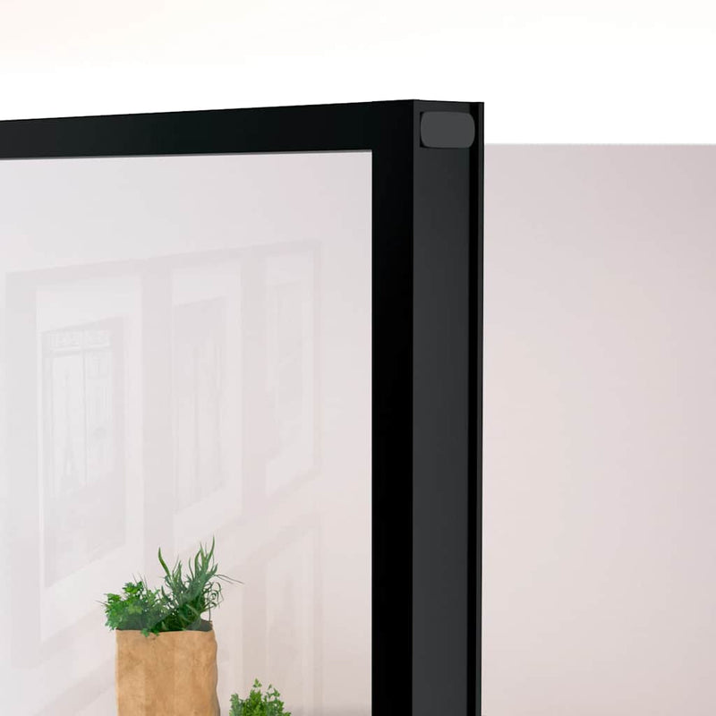 vidaXL fekete edzett üveg és alumínium vékony beltéri ajtó 93x201,5 cm
