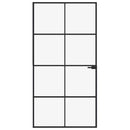 vidaXL fekete edzett üveg és alumínium vékony beltéri ajtó 102x201,5cm