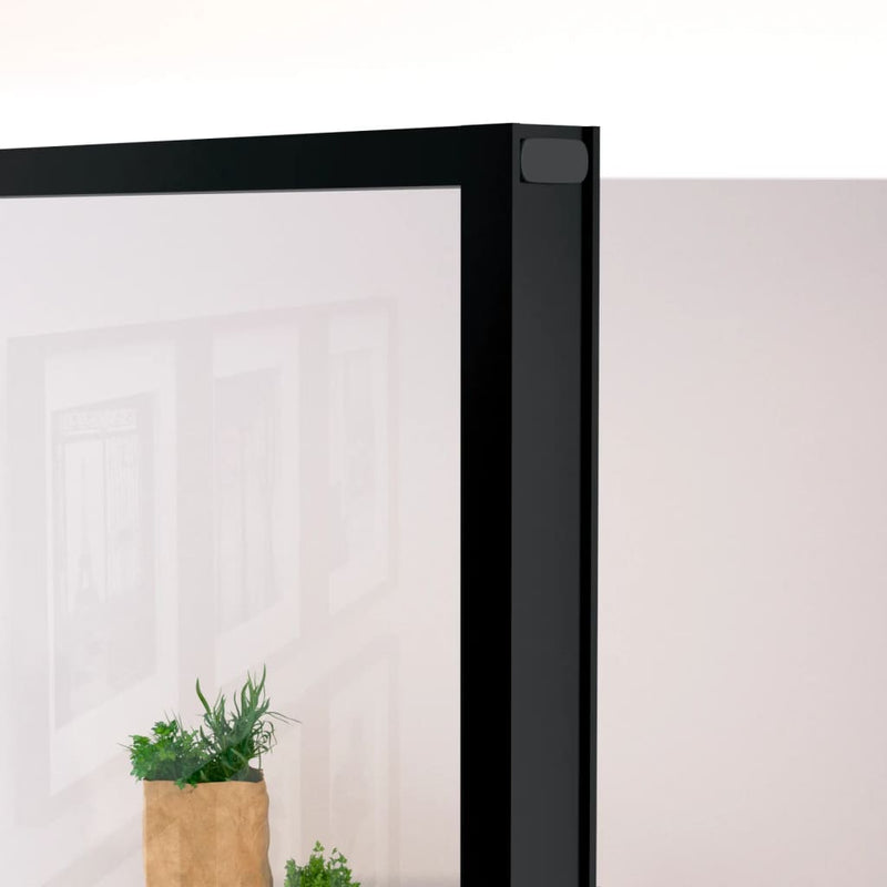 vidaXL fekete edzett üveg és alumínium vékony beltéri ajtó 102x201,5cm