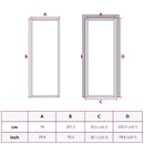 vidaXL fehér edzett üveg és alumínium vékony beltéri ajtó 76x201,5 cm