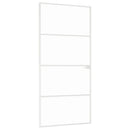 vidaXL fehér edzett üveg és alumínium vékony beltéri ajtó 93x201,5 cm
