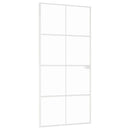 vidaXL fehér edzett üveg és alumínium vékony beltéri ajtó 93x201,5 cm