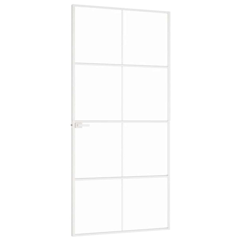 vidaXL fehér edzett üveg és alumínium vékony beltéri ajtó 93x201,5 cm