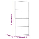 vidaXL fehér edzett üveg és alumínium vékony beltéri ajtó 93x201,5 cm