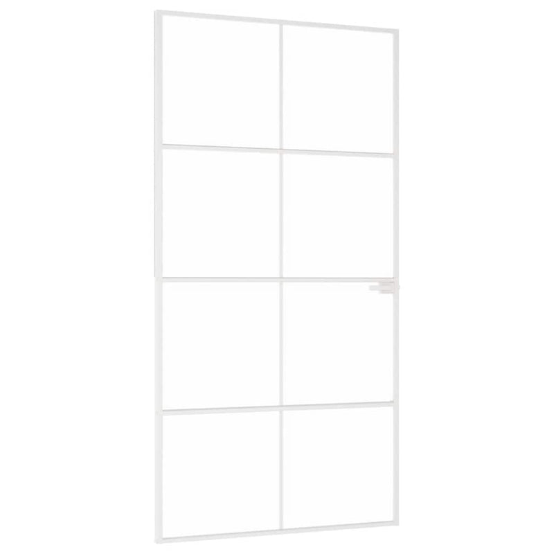 vidaXL fehér edzett üveg és alumínium vékony beltéri ajtó 102x201,5 cm