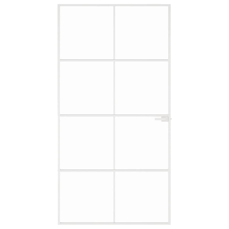 vidaXL fehér edzett üveg és alumínium vékony beltéri ajtó 102x201,5 cm