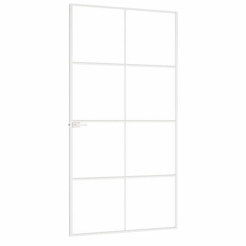 vidaXL fehér edzett üveg és alumínium vékony beltéri ajtó 102x201,5 cm
