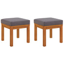 vidaXL 2 db tömör akácfa kerti ülőke párnákkal 40 x 40 x 42 cm