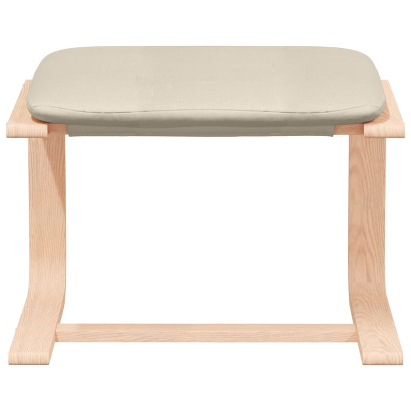 vidaXL krémszínű szövet pihenőfotel lábtartóval