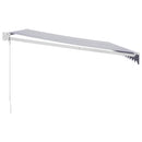 vidaXL kék és fehér szövet és alumínium behúzható napellenző 4,5 x 3 m