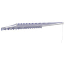 vidaXL kék és fehér szövet és alumínium behúzható napellenző 4,5 x 3 m