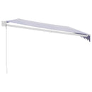 vidaXL kék és fehér szövet és alumínium behúzható napellenző 5 x 3 m