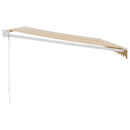 vidaXL sárga-fehér szövet és alumínium behúzható napellenző 4,5 x 3 m