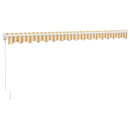 vidaXL sárga-fehér szövet és alumínium behúzható napellenző 4,5 x 3 m