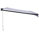 vidaXL kék és fehér szövet és alumínium behúzható napellenző 4 x 3 m