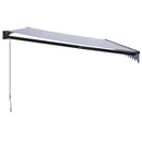 vidaXL kék és fehér szövet és alumínium behúzható napellenző 5 x 3 m