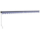 vidaXL kék és fehér szövet és alumínium behúzható napellenző 5 x 3 m