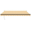 vidaXL sárga-fehér szövet és alumínium behúzható napellenző 4 x 3 m