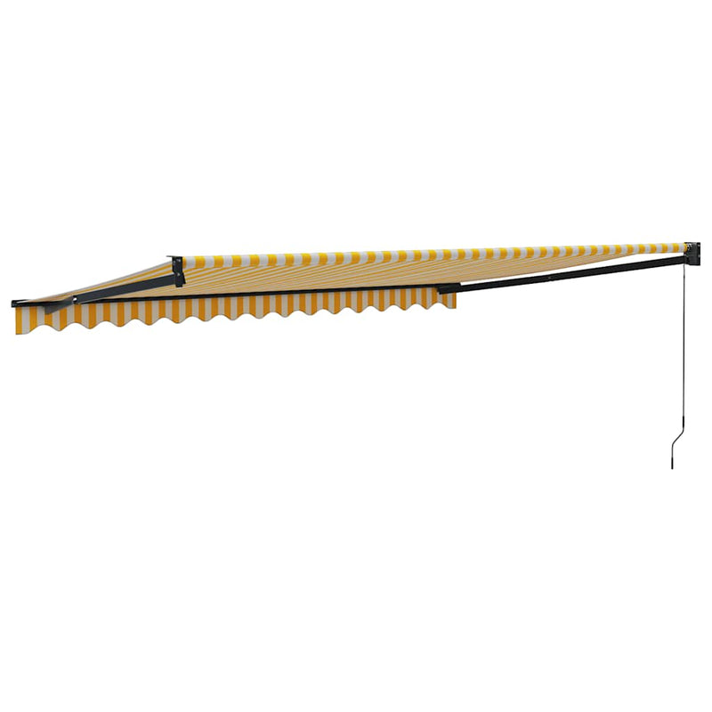 vidaXL sárga-fehér szövet és alumínium behúzható napellenző 4 x 3 m