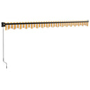 vidaXL sárga-fehér szövet és alumínium behúzható napellenző 4 x 3 m