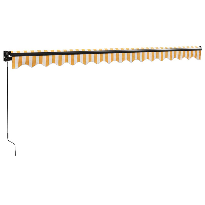 vidaXL sárga-fehér szövet és alumínium behúzható napellenző 4 x 3 m