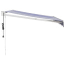 vidaXL kék és fehér automata behúzható napellenző 3,5 x 2,5 m