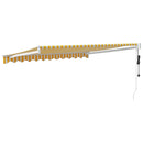 vidaXL sárga-fehér automata behúzható napellenző 3,5 x 2,5 m