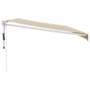 vidaXL sárga-fehér automata behúzható napellenző 5 x 3 m