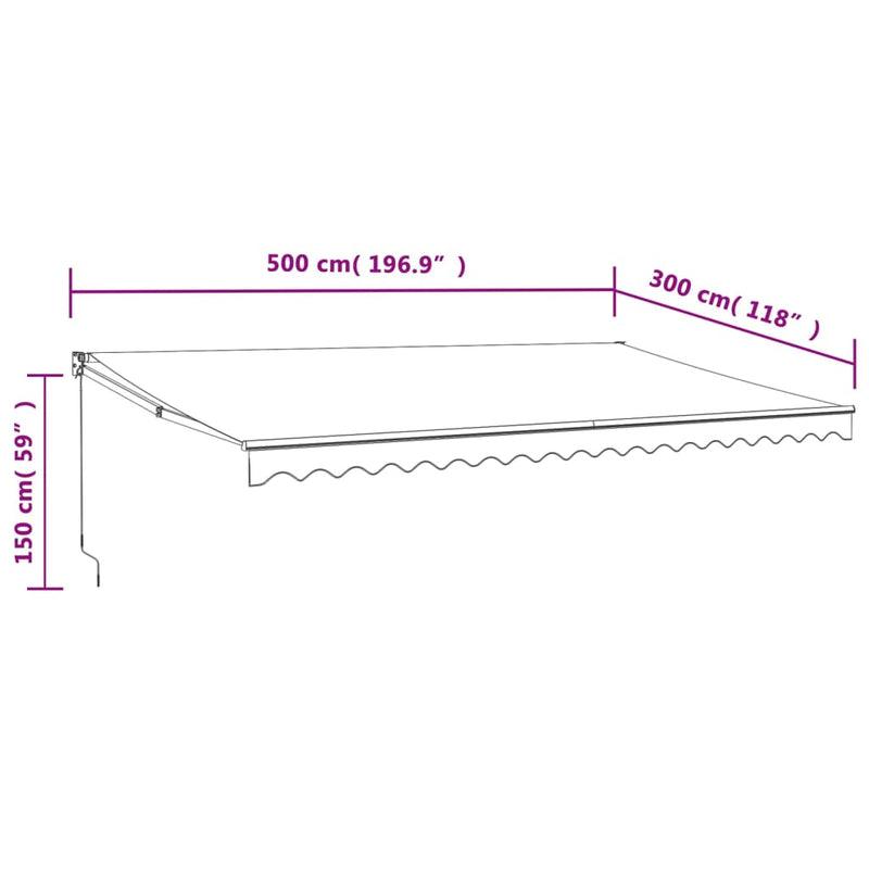 vidaXL sárga-fehér automata behúzható napellenző 5 x 3 m