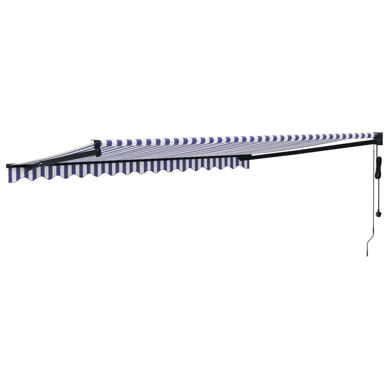 vidaXL kék és fehér automata behúzható napellenző 4,5 x 3 m