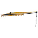 vidaXL sárga-fehér automata behúzható napellenző 3,5 x 2,5 m