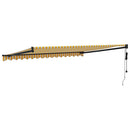 vidaXL sárga-fehér automata behúzható napellenző 4,5 x 3 m