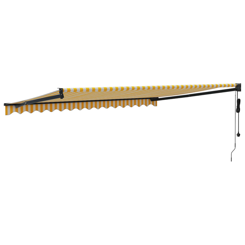 vidaXL sárga-fehér automata behúzható napellenző 4,5 x 3 m