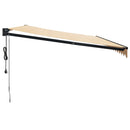 vidaXL sárga-fehér automata behúzható napellenző 5 x 3 m