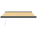 vidaXL sárga-fehér szövet és alumínium behúzható napellenző 3,5x2,5 m