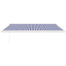 vidaXL kék és fehér szövet és alumínium behúzható napellenző 4 x 3 m