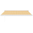 vidaXL sárga-fehér szövet és alumínium behúzható napellenző 3,5x2,5 m