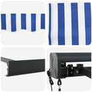 vidaXL kék és fehér szövet és alumínium behúzható napellenző 4 x 3 m