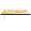 vidaXL sárga-fehér szövet és alumínium behúzható napellenző 3 x 2,5 m