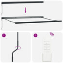 vidaXL sárga-fehér szövet és alumínium behúzható napellenző 3 x 2,5 m